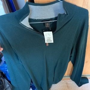Men's Lachlan Zip Up Sweater Dark Green Size Medium (NEW With tags)